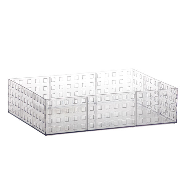 CAJA PLASTICA ORGANIZADORA APILABLE CRISTAL 23X16X8 CM. TRANSPARENTE