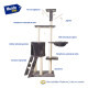 Rascador Torre 5 Niveles En Felpa Y Sisal Para Gato Juego Negro