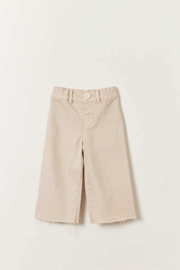 Pantalón jean ancho Beige