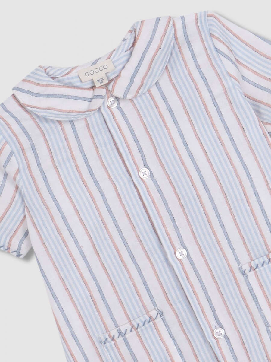 Pijama De Rayas Gris