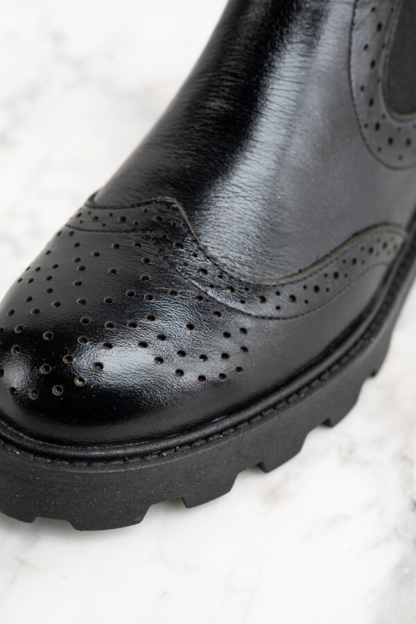 Bota Cuero Negro