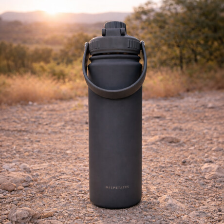Botella térmica 600ml con tapa rosca y asa Gris