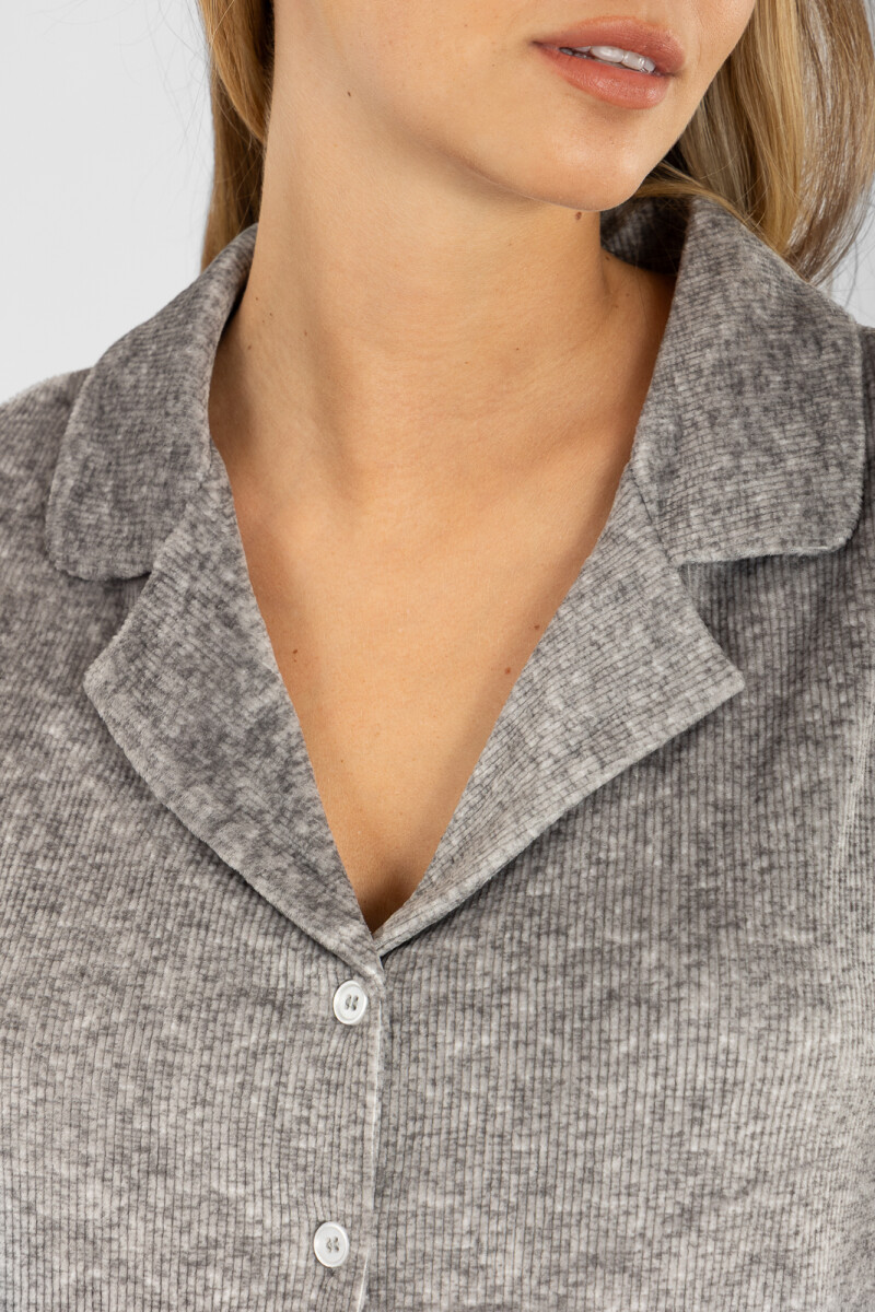 Pijama americano ribb velour Gris