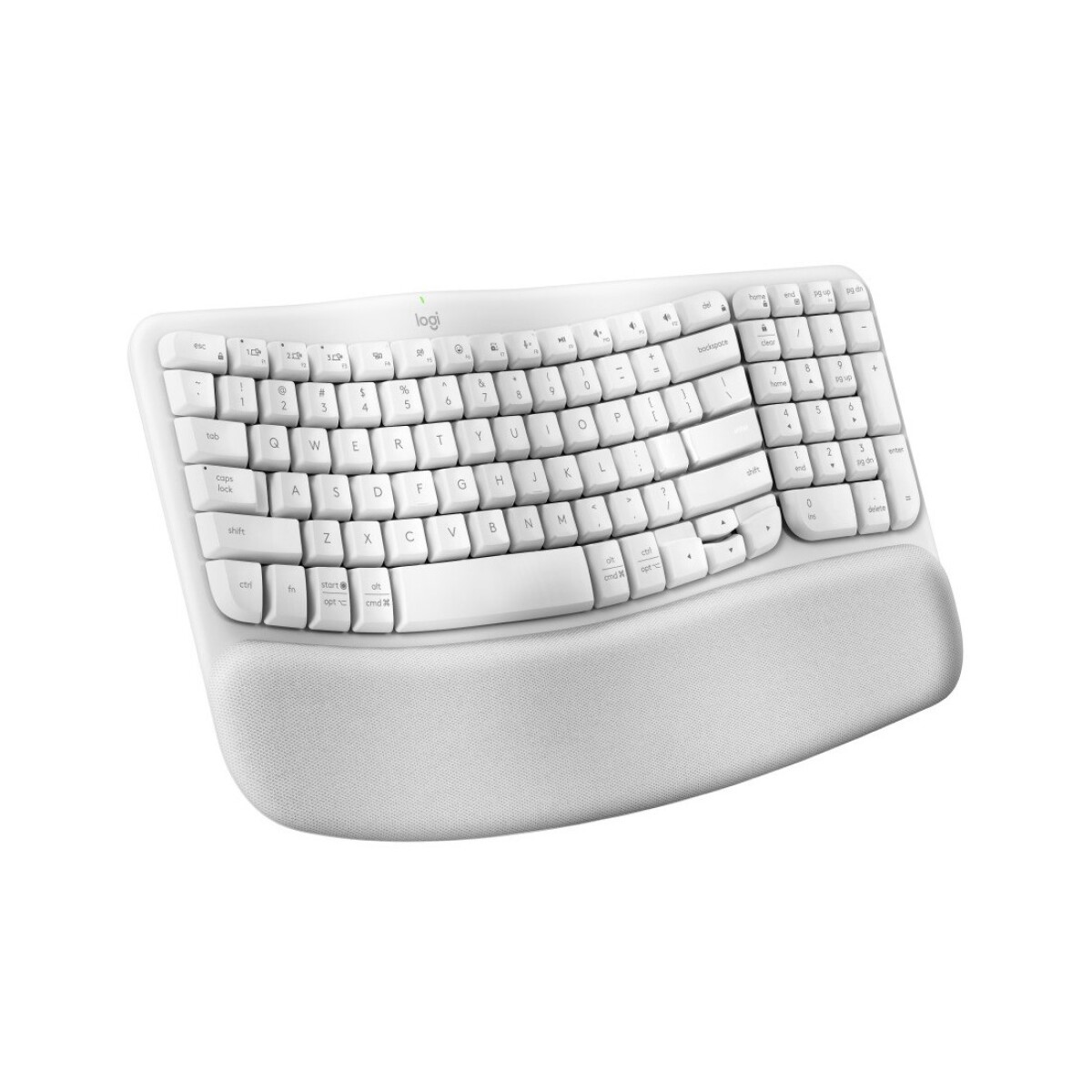 Teclado Inalámbrico Ergonómico en español Logitech Wave Keys Bluetooth Multi Device 920 White