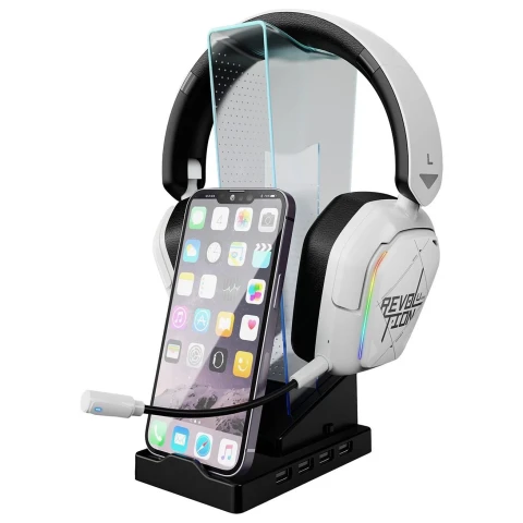 Soporte Auriculares Celulares Xtrike Me 4 USB Luz 7 Colores Variante Color Negro