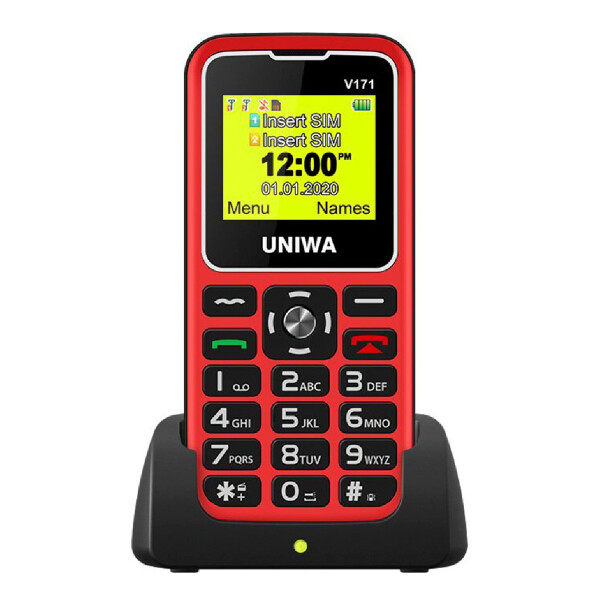 Celular Uniwa Senior Con Boton Sos Ideal Adultos Mayores Linea Claro Variante Color Rojo