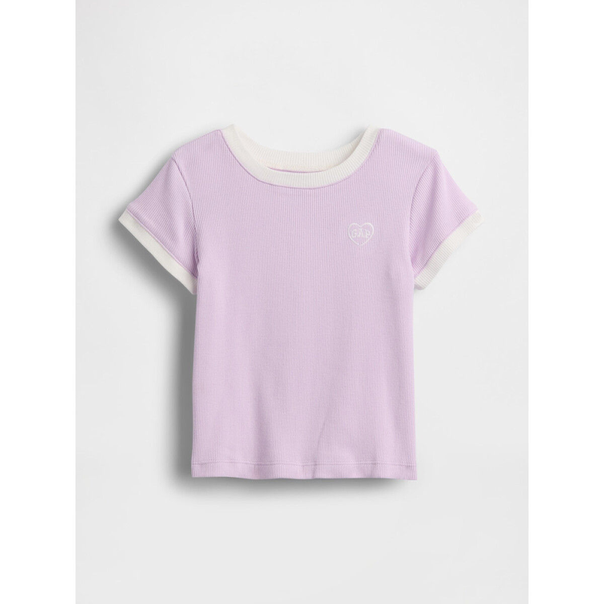 V-JPN IE RIB RINGER TEE - PALE LILAC 