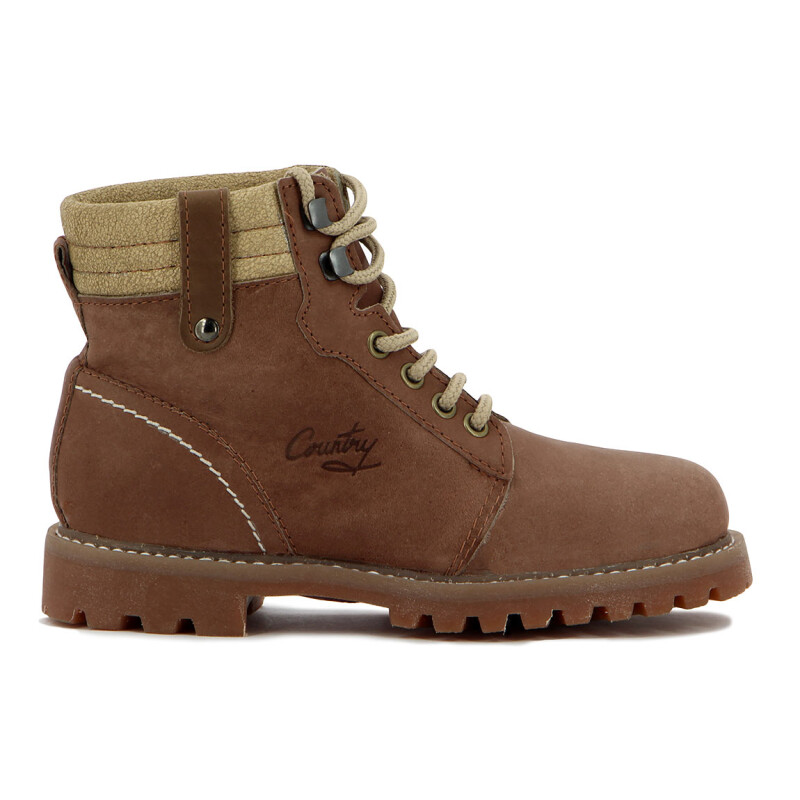 Country Bota Dama C/aplique Cuello Comb.cuero Vison