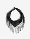 Pañuelos Raso Pañuelo Con Flecos - Negro
