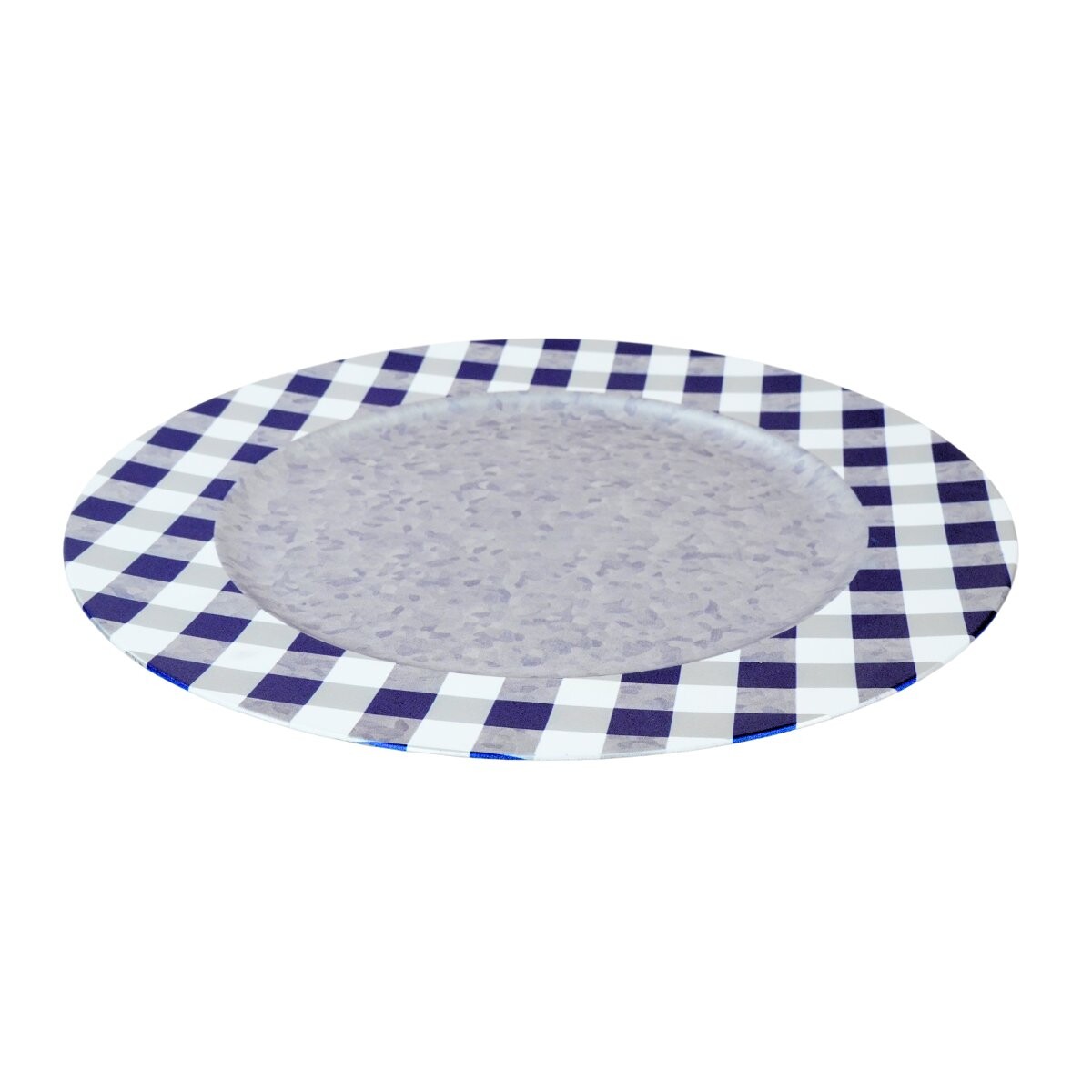 Plato de plastico guarda cuadrille azul 
