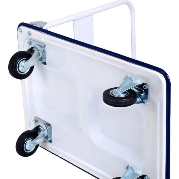 Carro Carrito Carga Plegable Plataforma Ruedas 150 Kg Color Blanco Azul