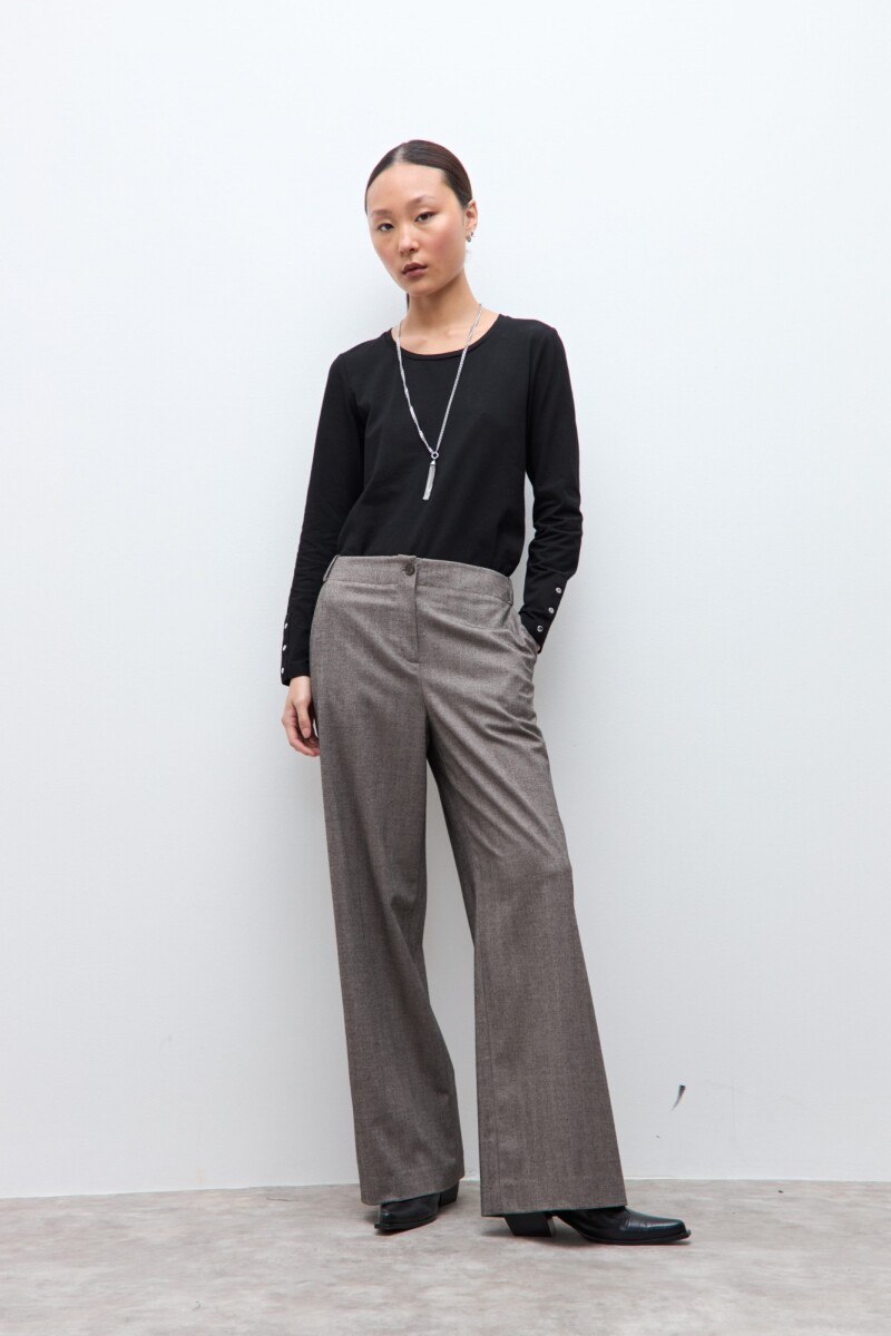 Pantalón sastrero beige melange