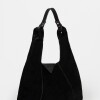 Cartera al Hombro The Shopping En Cuero Gamuza Negro
