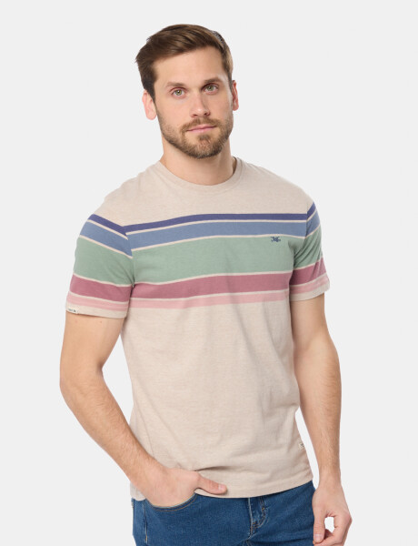 REMERA RAYADA Beige