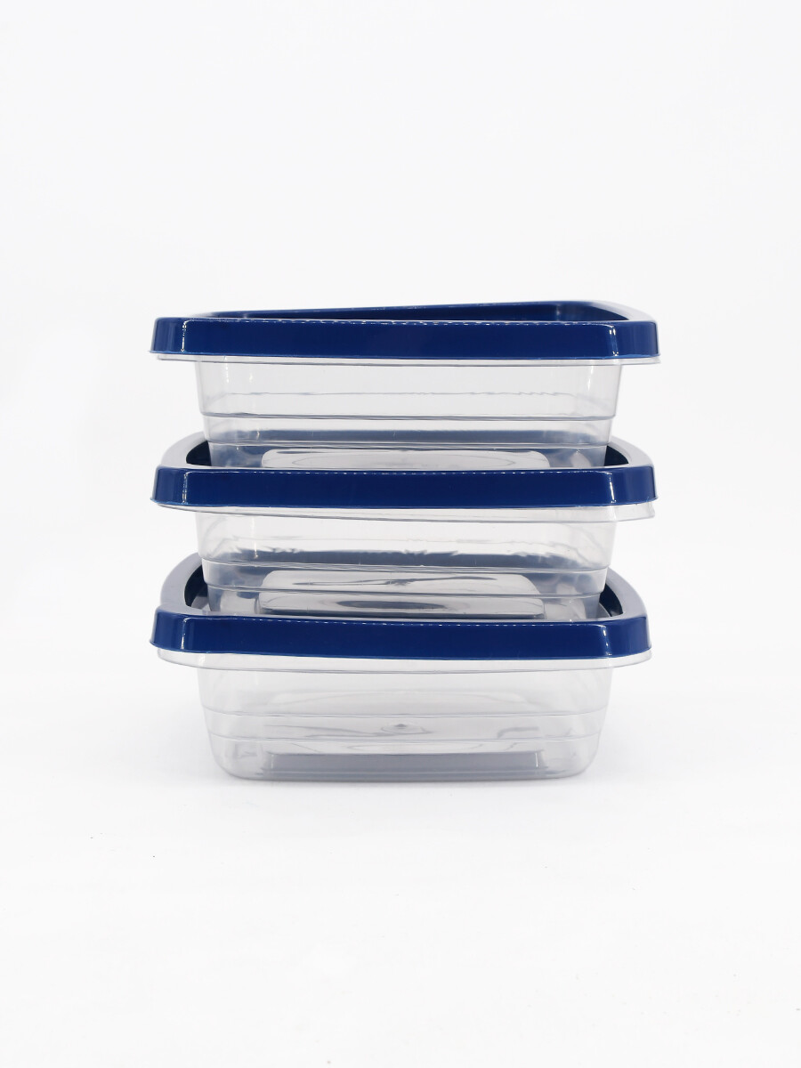 CONTENEDOR ALIMENTOS PACK X3 - CELESTE 