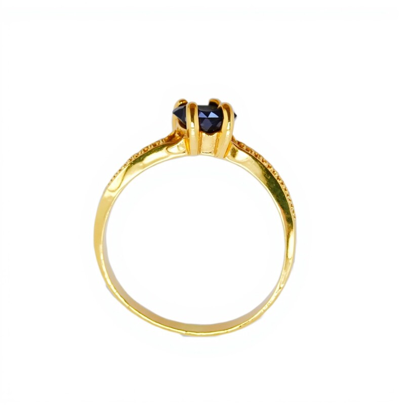 Anillo Halo-Oro Bajo-Piedra Zafiro y Zirconia-AN8123 conpiedra
