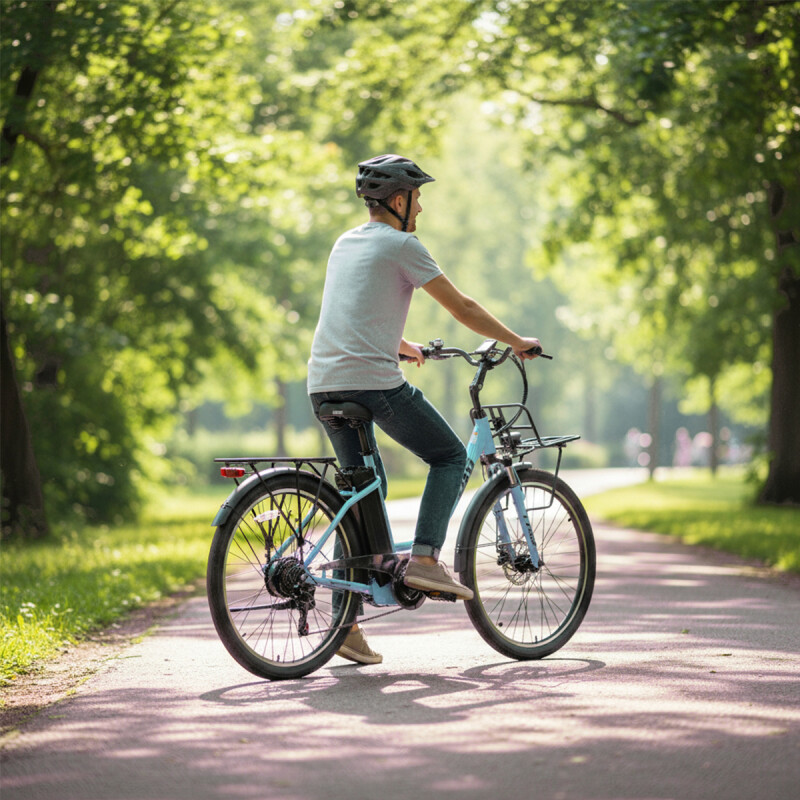 Bicicleta Eléctrica Urbana E-strada Dlx 2026 - Celeste Bicicleta Eléctrica Urbana E-strada Dlx 2026 - Celeste