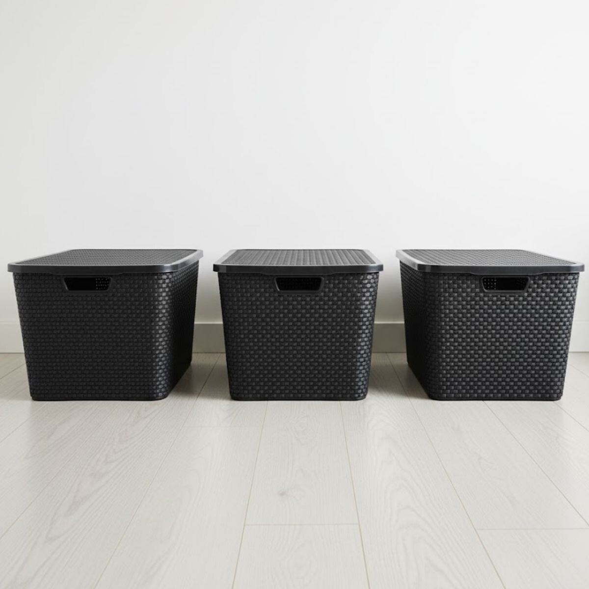 Set x3 Caja ratán 40 lts - NEGRO 
