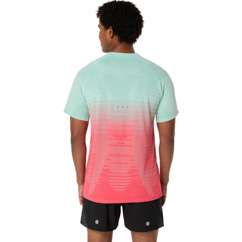 Polo Running Seamless Hombre Coral Reef/oasis Green