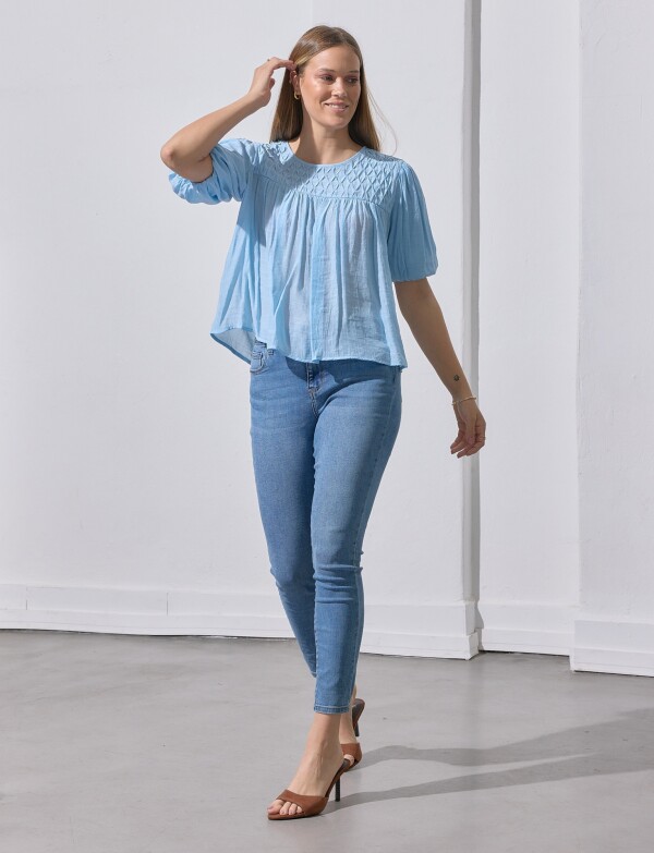 Blusa Frunces CELESTE