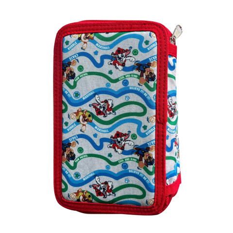 Cartuchera Infantil Paw Patrol 3 Pisos con Cierre 13 x 20 cm ROJO