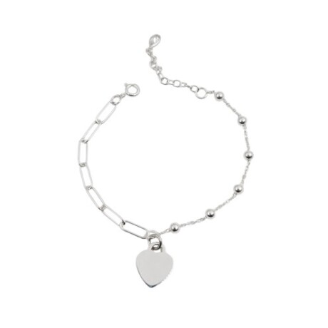 Pulsera de plata 925 con circonia y corazón. Pulsera de plata 925 con circonia y corazón.