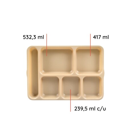 Bandeja 6 compartimentos 36x25,4x2,9 cm Policarbonato Bandeja 6 compartimentos 36x25,4x2,9 cm Policarbonato