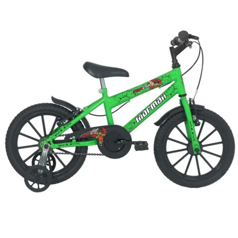 Bicicleta Niño Mormaii Rodado 16 C/Rueditas Top Verde Kawasaki Bicicleta Niño Mormaii Rodado 16 C/rueditas Top Verde Kawasaki
