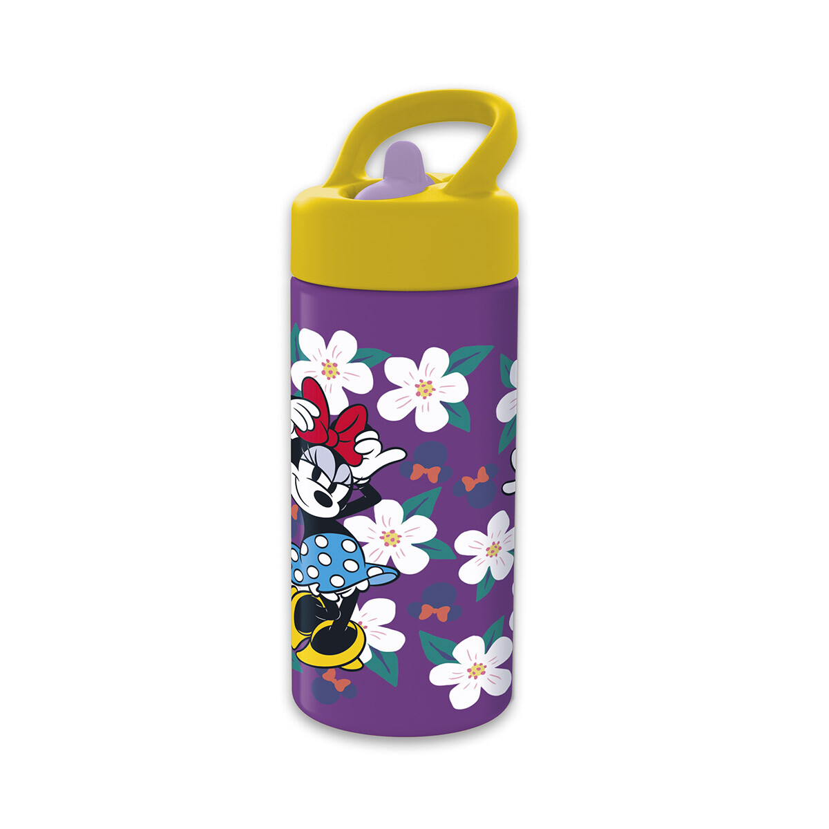 Botella Plástica con Pajita Minnie 410 ml 