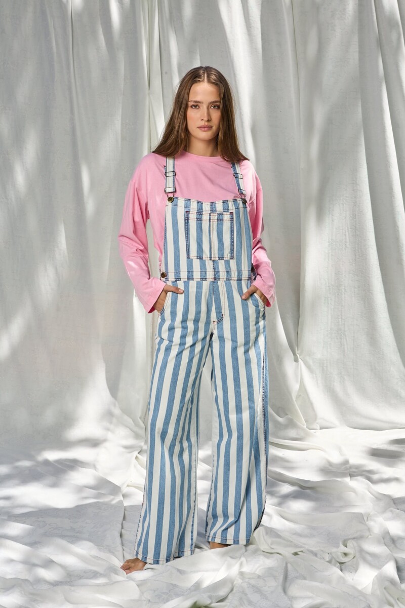 Enterito Vaquero Stripe - Celeste/blanco 