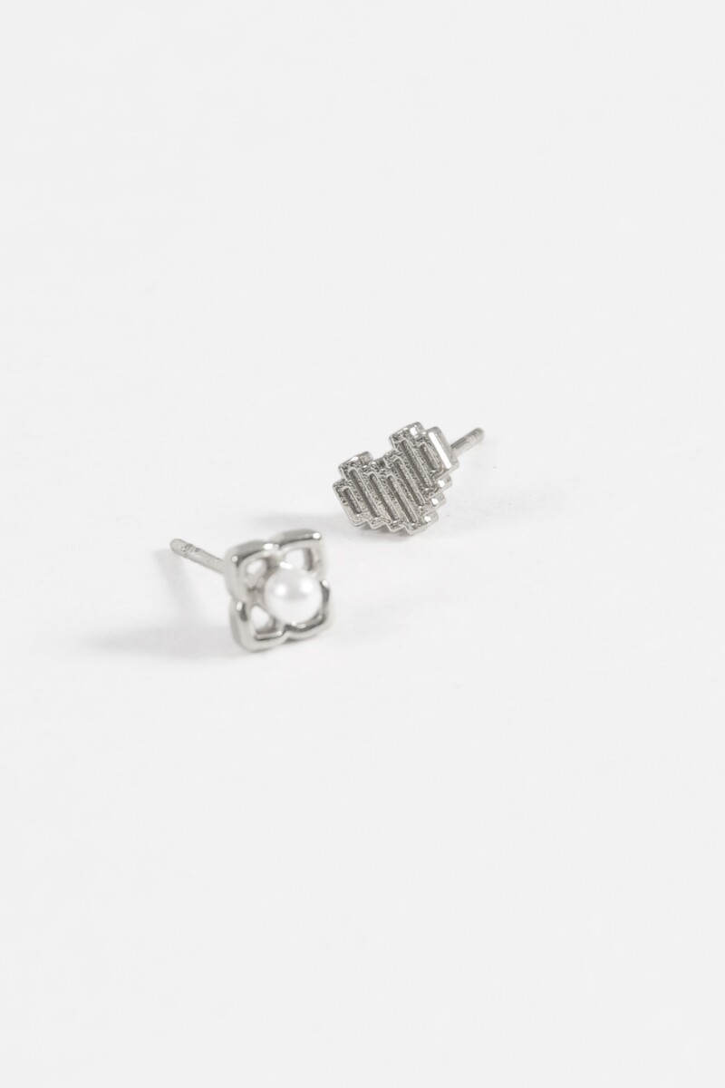 Caravanas acero pin cute plateado