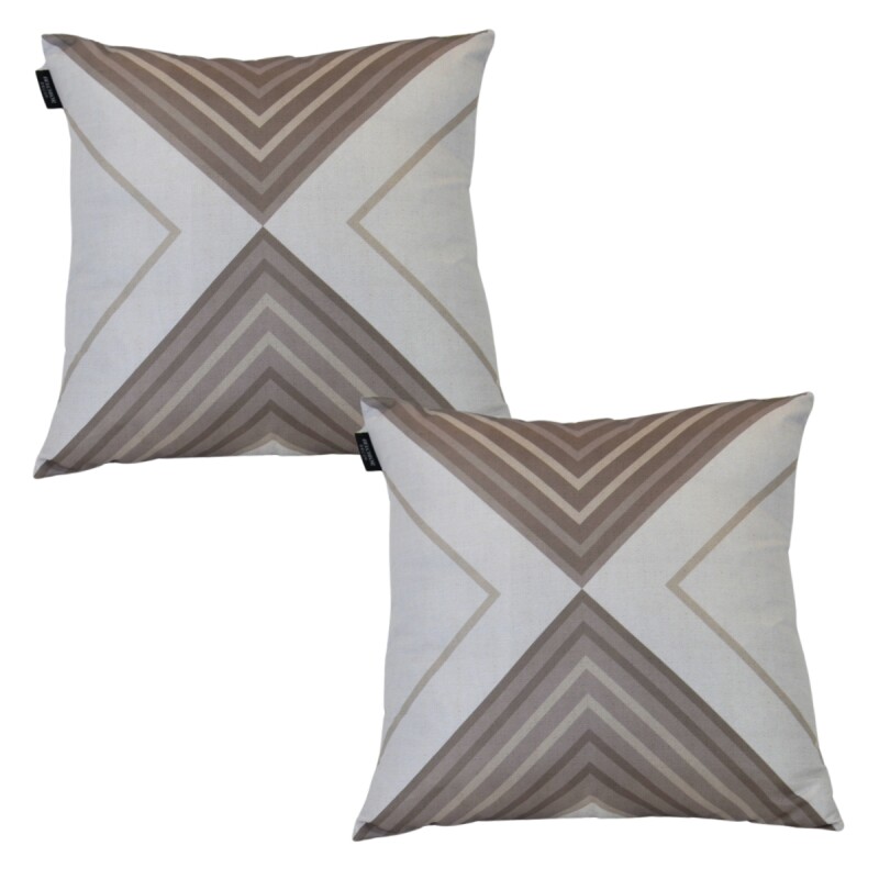 Set x2 funda de almohadones lisa 43 x 43 cm RAYAS BEIGE