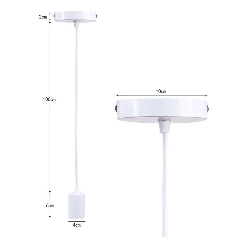 Portalamparas Colgante Liso Decorativo Pase E27 Techo Blanco