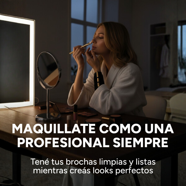Muñequera Elástica Limpia Organiza Brochas Maquillaje Negro