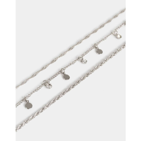 Collares Cortos Con corazón Plateado