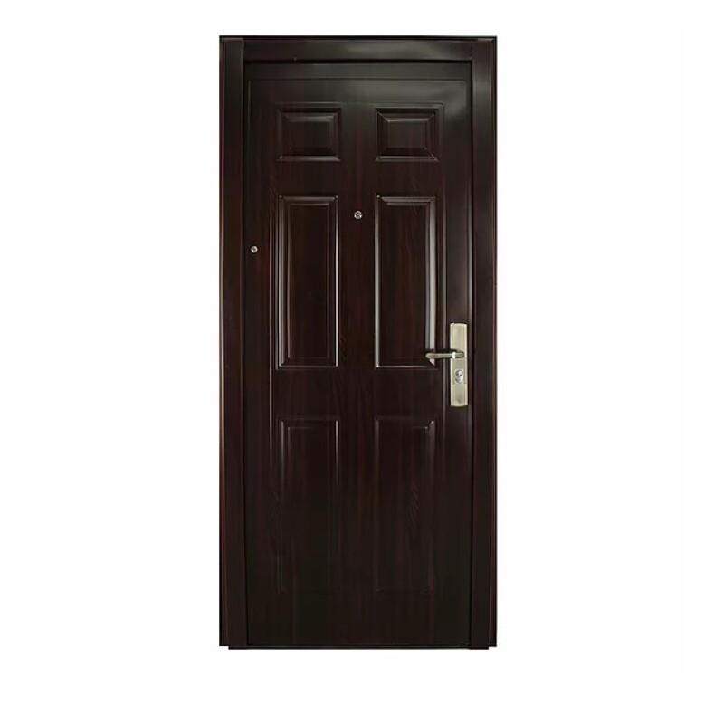 Puerta chapa semiblindada marron derecha