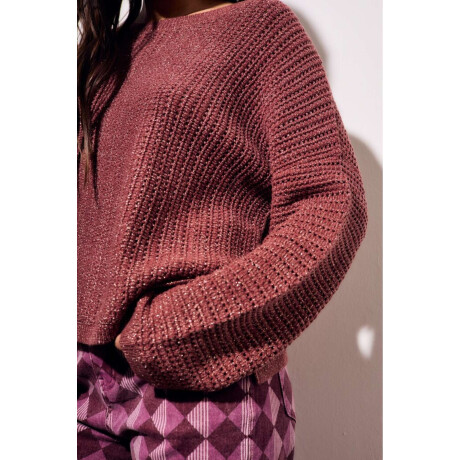 Sweater Texturado Lurex Bordeaux