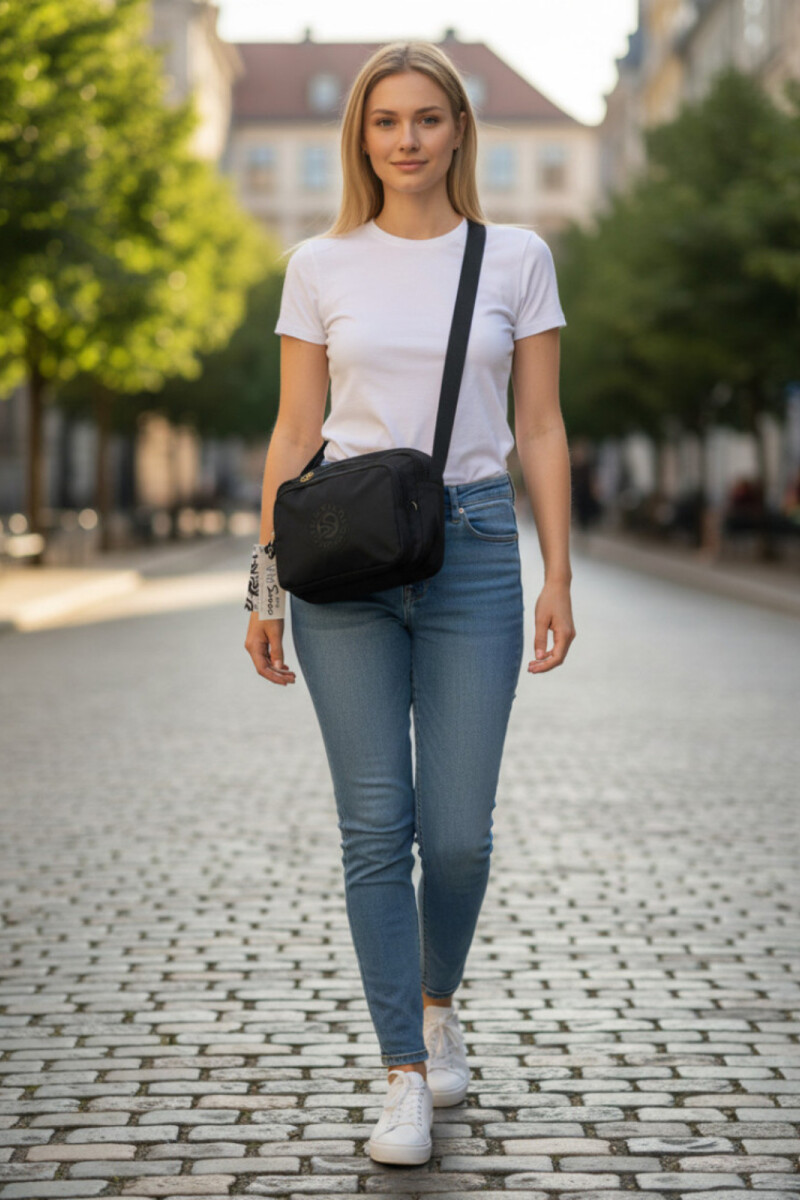 Morral con bolsillos Negro