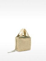 Bolsa Tote Efecto Rafia Con Detalle De Conchas Colgante S natural