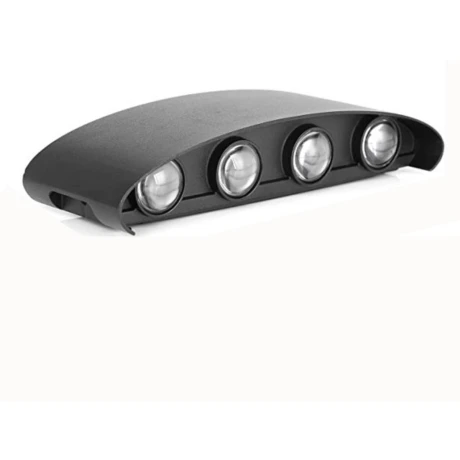 Aplique Bidireccional Exterior Jardín Led Integrado 8x2w Negro
