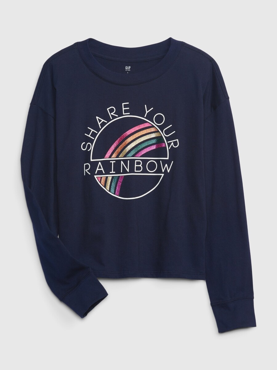 Remera Gráfico Manga Larga Niña - Navy Uniform 