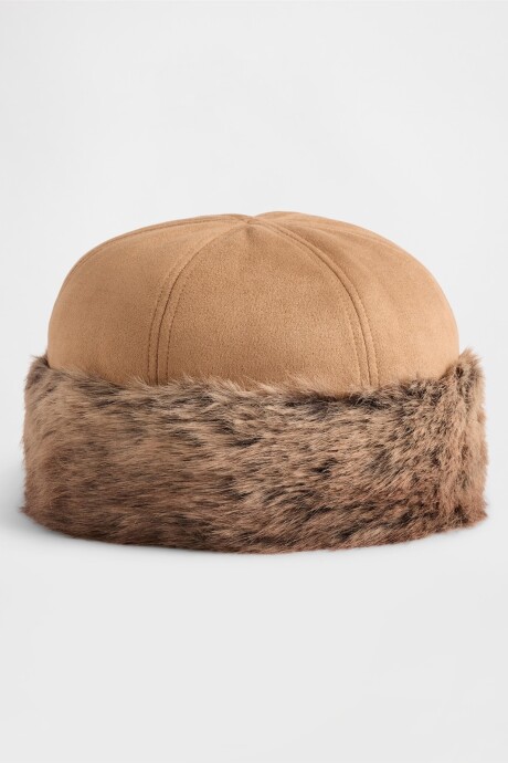Gorro Piel Sintética Mujer Natural1