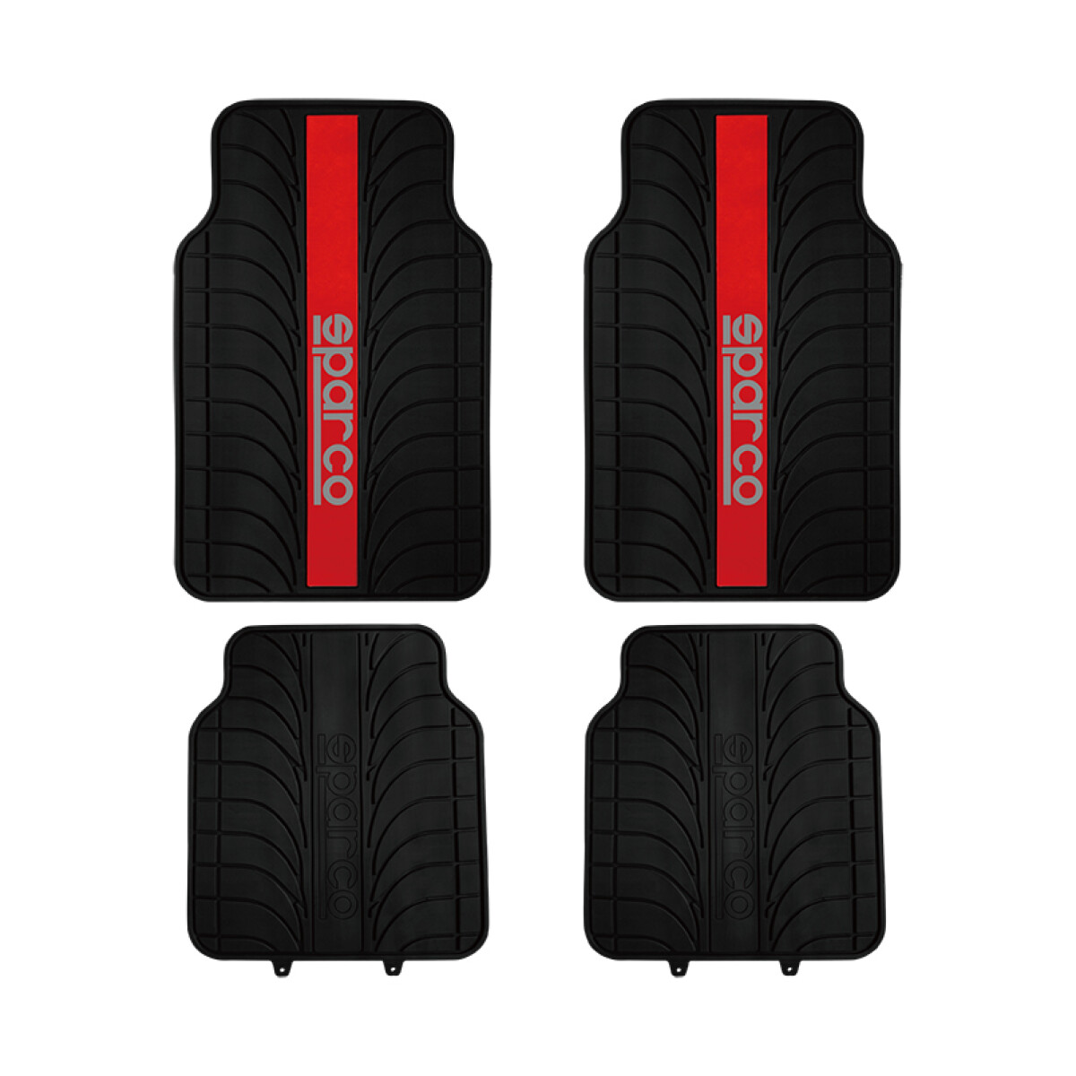 Sparco Alfombra Juego Completo Negro - Rojo 