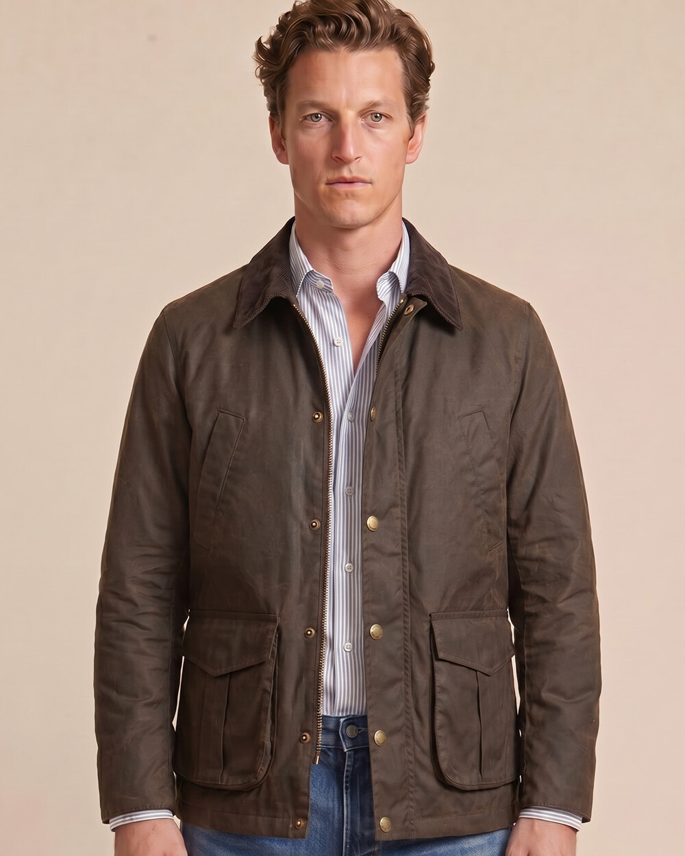 Parka Forest Cotton Wax Marrón