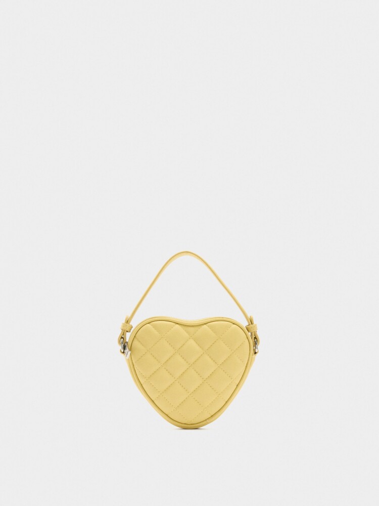 Mini Bolso De Mano Corazón amarillo