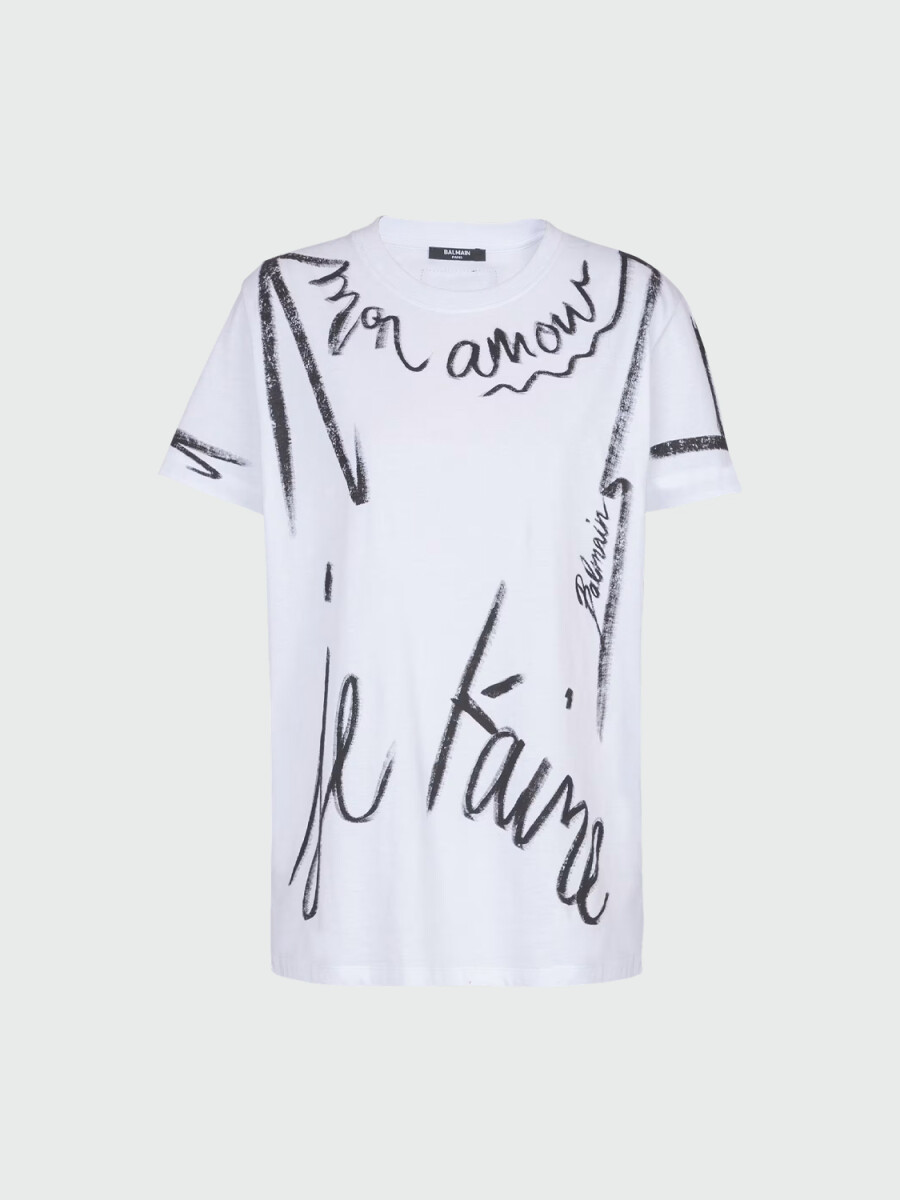 BALMAIN - T-SHIRT ESTAMPADO JE T'AIME 