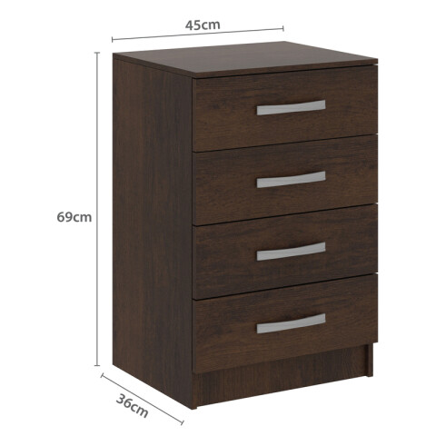 Combo Ropero 6 Puertas Con Perchero Y Cajonera 4 Cajones - Rustico Combo Ropero 6 Puertas Con Perchero Y Cajonera 4 Cajones - Rustico