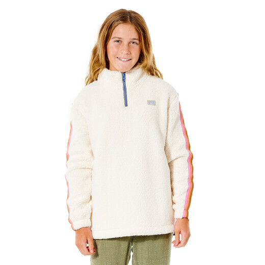 Canguro Rip Curl TWIN FIN 1/4 ZIP GIRL - Blanco Canguro Rip Curl TWIN FIN 1/4 ZIP GIRL - Blanco