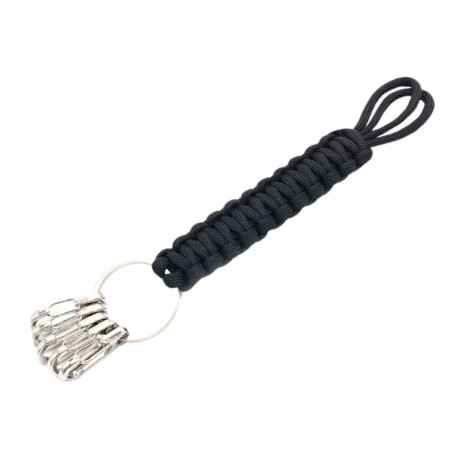 Llavero paracord varios enganches Negro