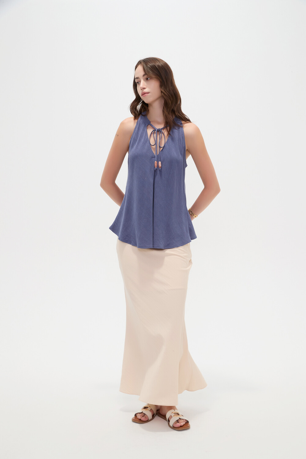 Musculosa Zirel Azul Grisaceo